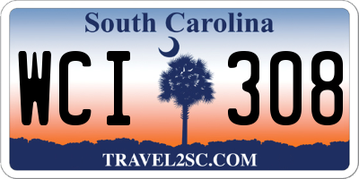 SC license plate WCI308