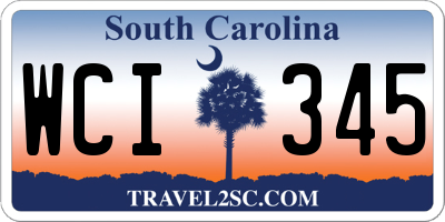 SC license plate WCI345