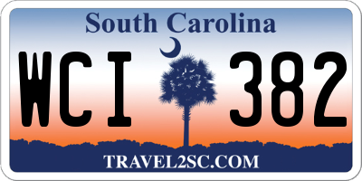 SC license plate WCI382