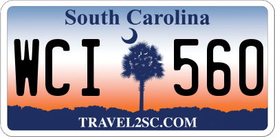 SC license plate WCI560