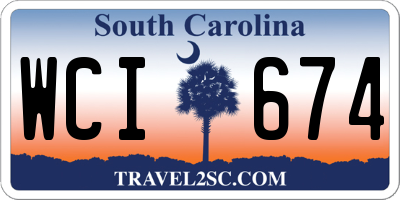 SC license plate WCI674