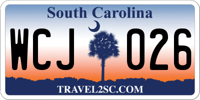 SC license plate WCJ026