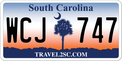 SC license plate WCJ747