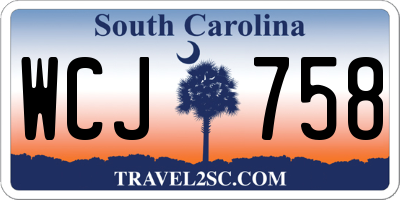 SC license plate WCJ758