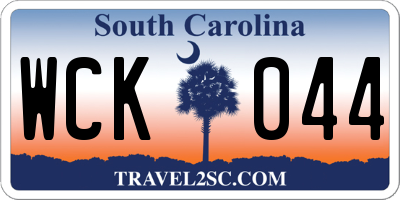 SC license plate WCK044