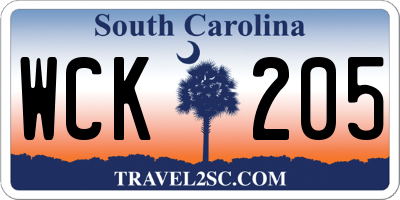 SC license plate WCK205