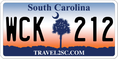SC license plate WCK212
