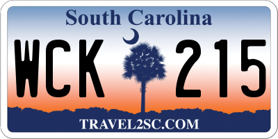 SC license plate WCK215