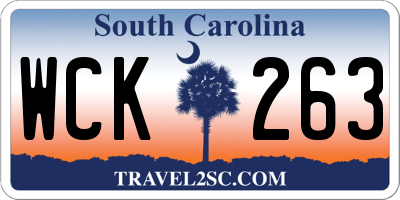 SC license plate WCK263