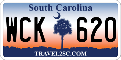 SC license plate WCK620