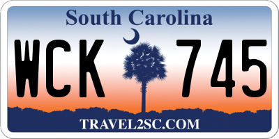 SC license plate WCK745