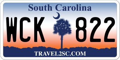 SC license plate WCK822