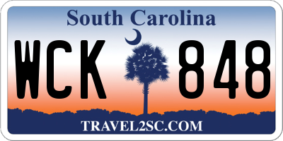 SC license plate WCK848