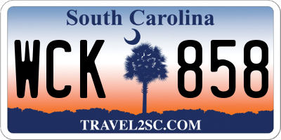 SC license plate WCK858