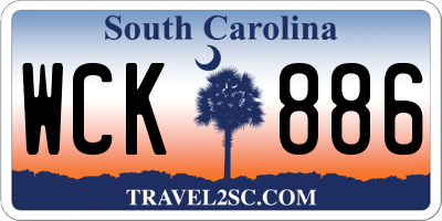SC license plate WCK886