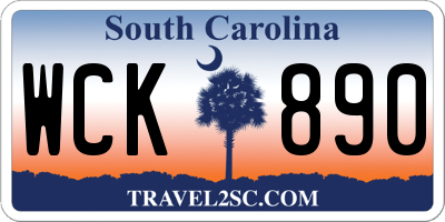 SC license plate WCK890