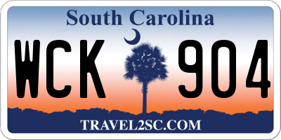 SC license plate WCK904
