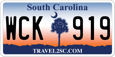 SC license plate WCK919