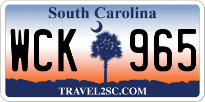 SC license plate WCK965