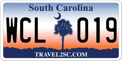 SC license plate WCL019