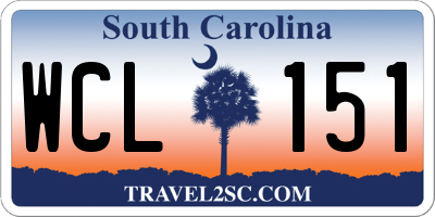 SC license plate WCL151