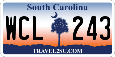 SC license plate WCL243