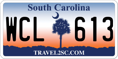 SC license plate WCL613
