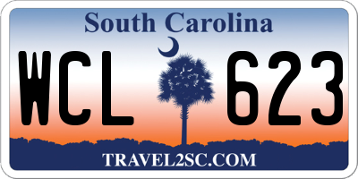SC license plate WCL623