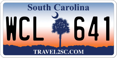 SC license plate WCL641