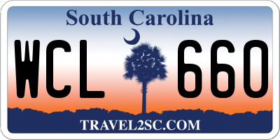 SC license plate WCL660