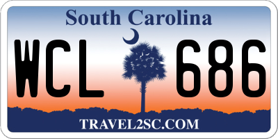 SC license plate WCL686