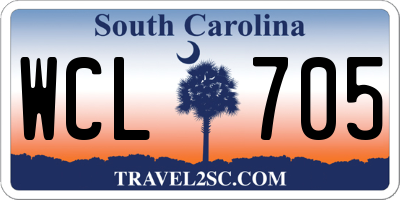 SC license plate WCL705