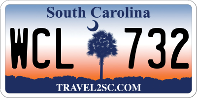 SC license plate WCL732