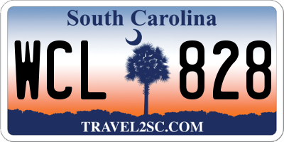 SC license plate WCL828