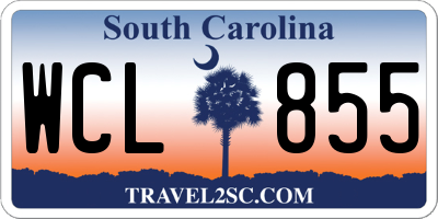 SC license plate WCL855