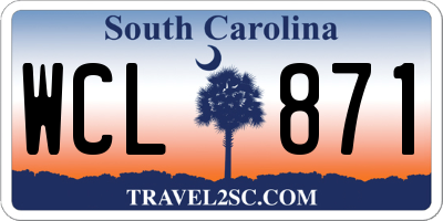 SC license plate WCL871