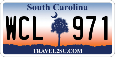 SC license plate WCL971