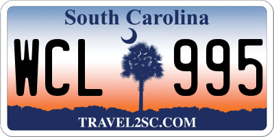 SC license plate WCL995