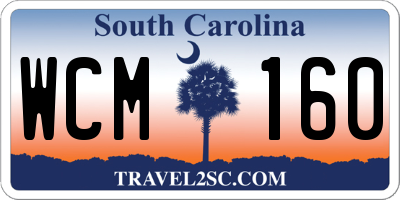SC license plate WCM160