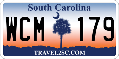 SC license plate WCM179