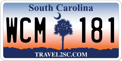 SC license plate WCM181
