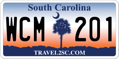 SC license plate WCM201