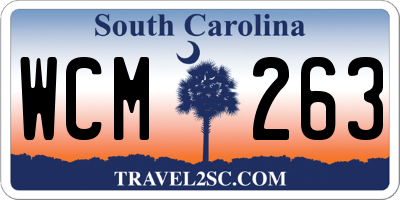 SC license plate WCM263