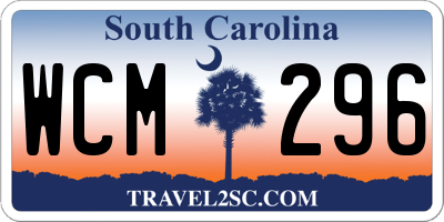 SC license plate WCM296