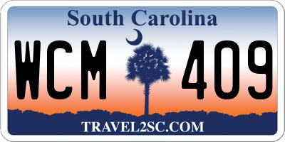 SC license plate WCM409
