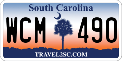 SC license plate WCM490