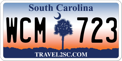 SC license plate WCM723