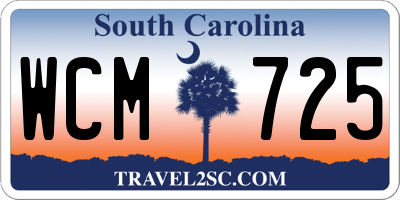 SC license plate WCM725