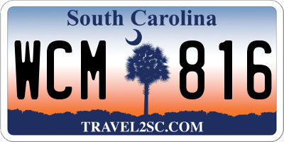 SC license plate WCM816