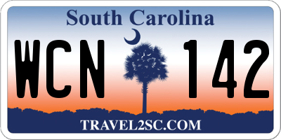 SC license plate WCN142